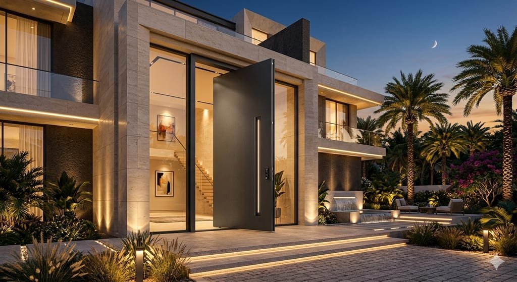 Grand Exterior Aluminium Pivot Door — WR Doors